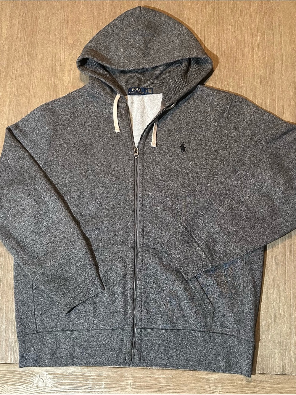 Polo by Ralph Lauren Dark Charcoal Full-Zip Hoodie Sweater XL